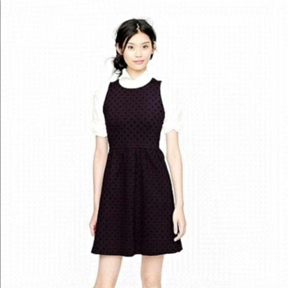 J. Crew Black Ponte Polka Dot Dress Size Medium